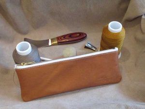 RoyalPoint Janus Long Pencil Case Brown Leather